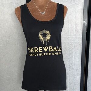 Anvil Black and Gold Graphic Tank Top